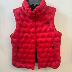 The North Face Black and Red Quilted Vest